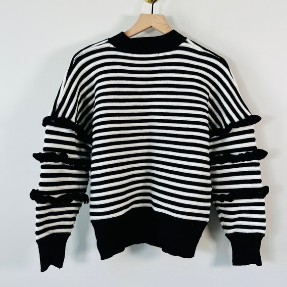 Striped Ribbed Thick Knit Sweater By English Factory Size M - Picture 4 of 4